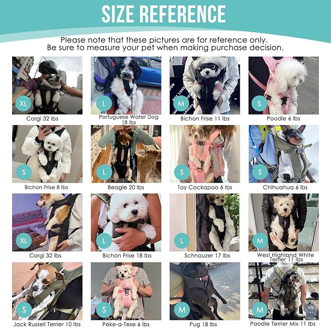 Lukovee Dog Backpack Carrier, Legs Out Easy-fit Dog Front Carrier for Small Medium Dogs, Adjustable Hands Free Dog Chest Carrier for Hiking Cycling (Green,X-Large)