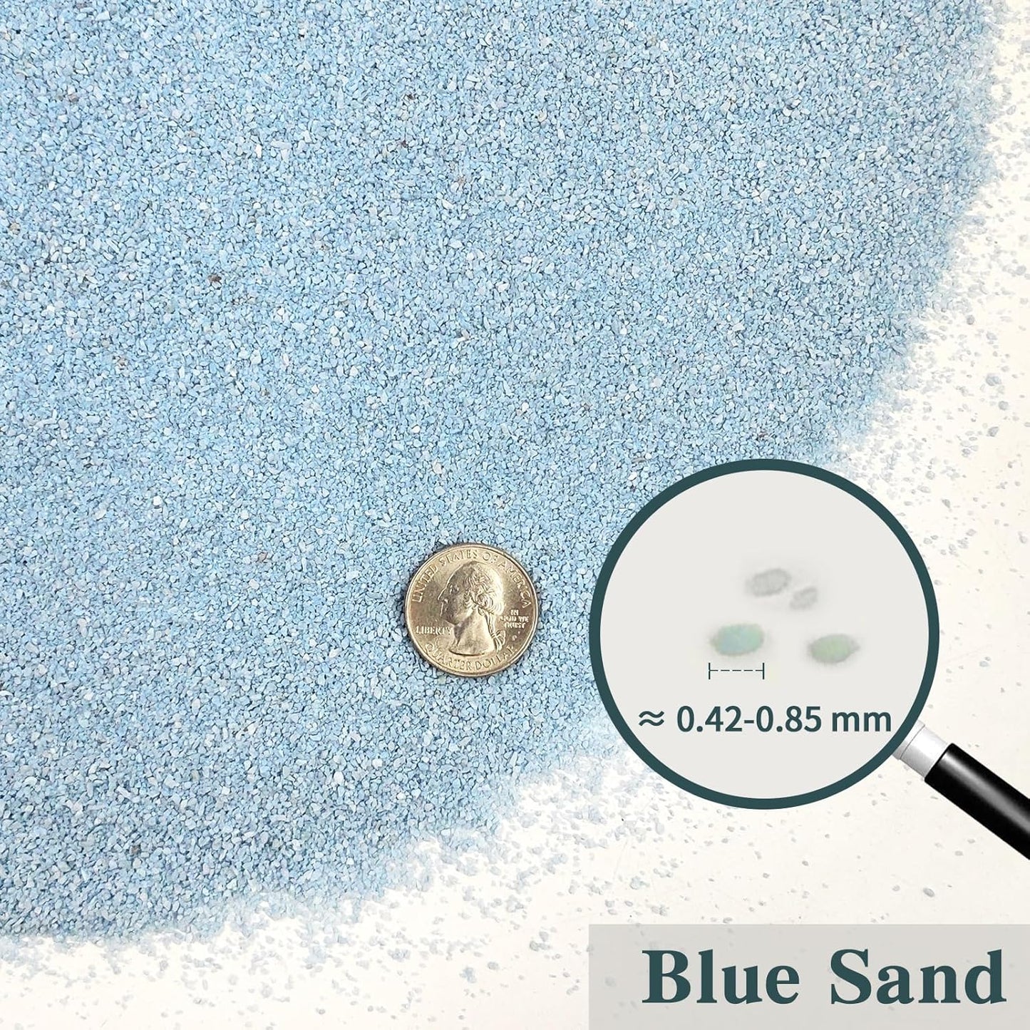 10 lbs Blue Sand Aquarium Substrate, 0.4-0.8 mm Decorative Sand for Aquarium, Fish Tank, Paintings, Candle, Vase, Wedding Ceremony, Arts Crafts and Bowl Fillers