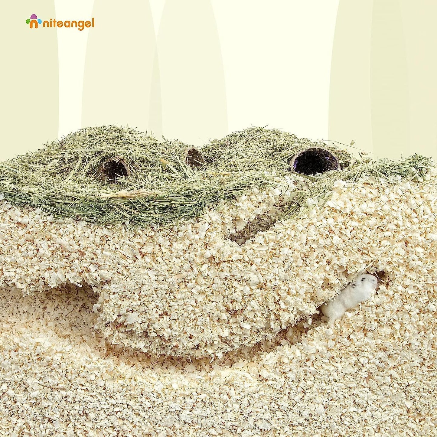 Niteangel Aspen Shaving Hamster Beddings for Syrian Dwarf Hamster Gerbil Mice Degu Rat Rabbit Bunny Guinea Pig Chinchilla Hedgehog or Other Small Pets (30L - Mini)