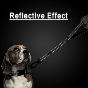 PLUTUS PET Short Training Dog Leash with Padded Handle for Medium Large Dogs,18 Inch Heavy Duty Strong Traffic Leash with Carabiner Clip for Climbing Walking or Guiding Blind(18”，Gray)