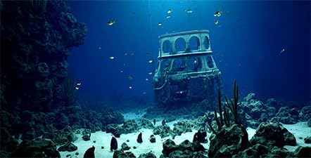 72X16IN Natural Underwater Aquarium Background, Pictures 3D Fish Reef Fish Tank Decoration Background, with 8 EVA Double-Sided Tape