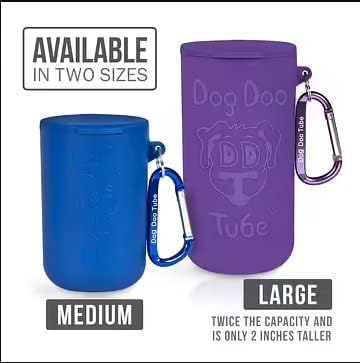 Dog Doo Tube Filled Dog Waste Bag Holders - Reusable Dog Poop Bag Tubes Designed to Keep in Odors and Germs