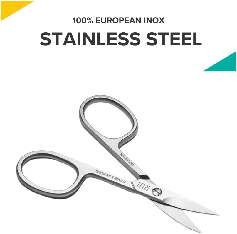 Rui Smiths Pro Precision Stainless Steel Pedicure Trimmer Cutter with Micro-Serrated, Anti-Skid Cutting Edges and Long Handles For Hard Nails | Made in Solingen, Germany (Nail Scissors)
