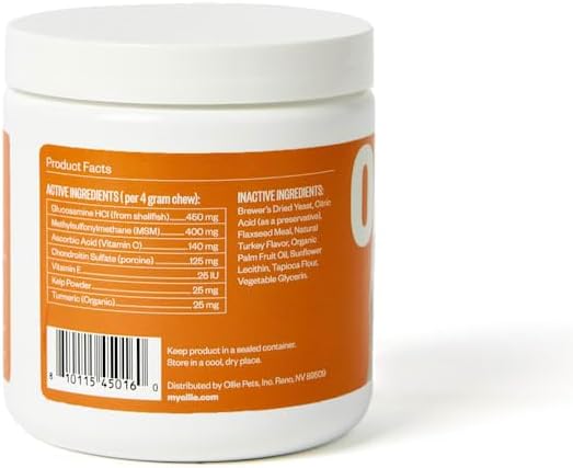 Ollie Zoomies Dog Hip and Joint Supplement - Glucosamine and Glucosamine Chondroitin for Inflimation Relief, 60 Count Appx.