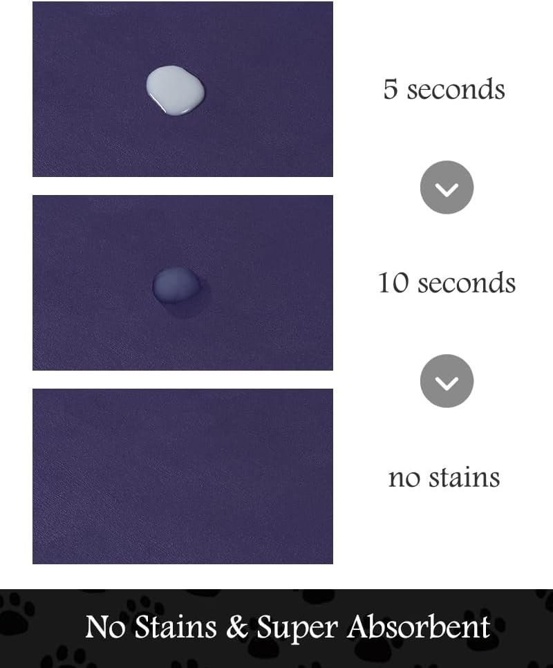 Pet Feeding Mat-Absorbent Dog Mat for Food and Water Bowl-No Stains Quick Dry Water Dispenser Mat-Dog Accessories Pet Supplies-Bowl for Messy Drinkers（Navy,16"x24"