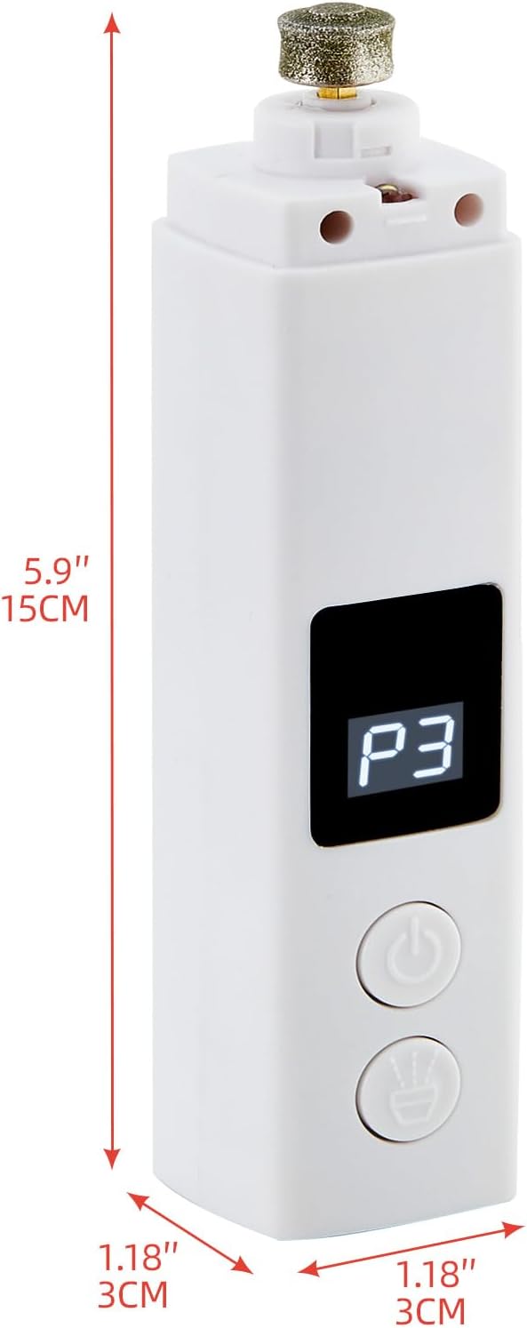 Dog Nail Grinder with 4-Speeds,Pet Claw Trimmers with 2 Modes Lighting UV, Nail Clippers for Small Medium and Large Dogs and Cats, Animal Nail Care,Grooming (White)