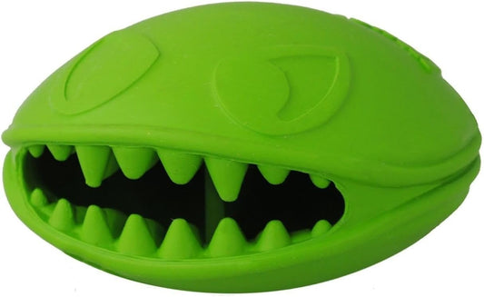 Jolly Pets Monster Mouth Oval Dog Toy/Treat Holder, 3 Inches, Green