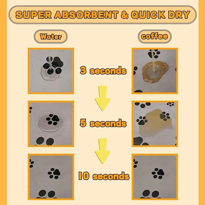 18×30in Pet Feeding Mat Dog Cat Food Mat for Floors Waterproof Food and Water Bowl Mats for Indoor Absorbent Non-Slip Dog Food Mat Quick Dry Pet Food Mats Light Gray