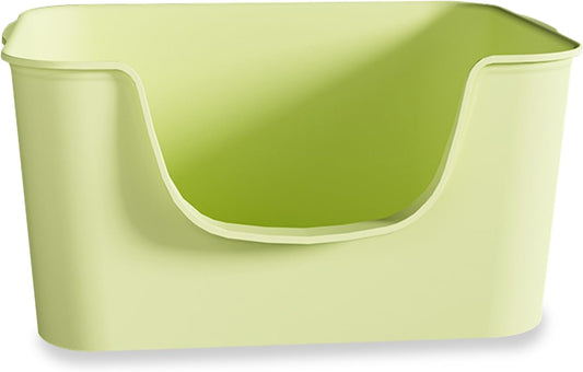 Small Cat Litter Box with High Sides,Cat Boxes for Indoor Cats,Cat Litter Pan for Kitty,Litter Box with Low Entry,Easy to Clean,Anti-Splashing (Green)