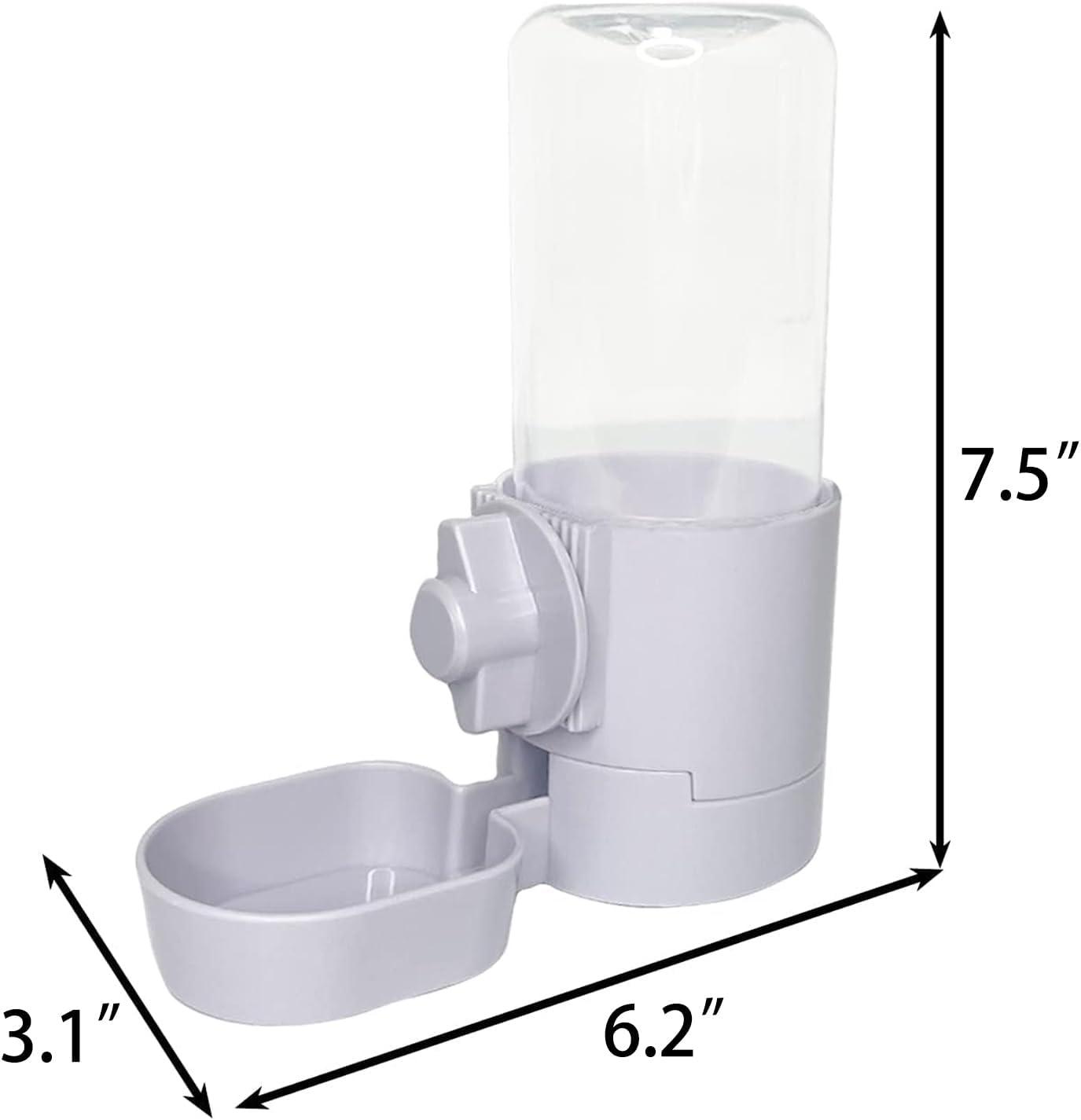 Rabbit Water Bottle 17 OZ Bunny Hanging Water Fountain Automatic Guinea Pig Water Dispenser No Leak Drinking Feeder for Bunny Chinchilla Hamsters Cat Dog Small Animals(Grey)