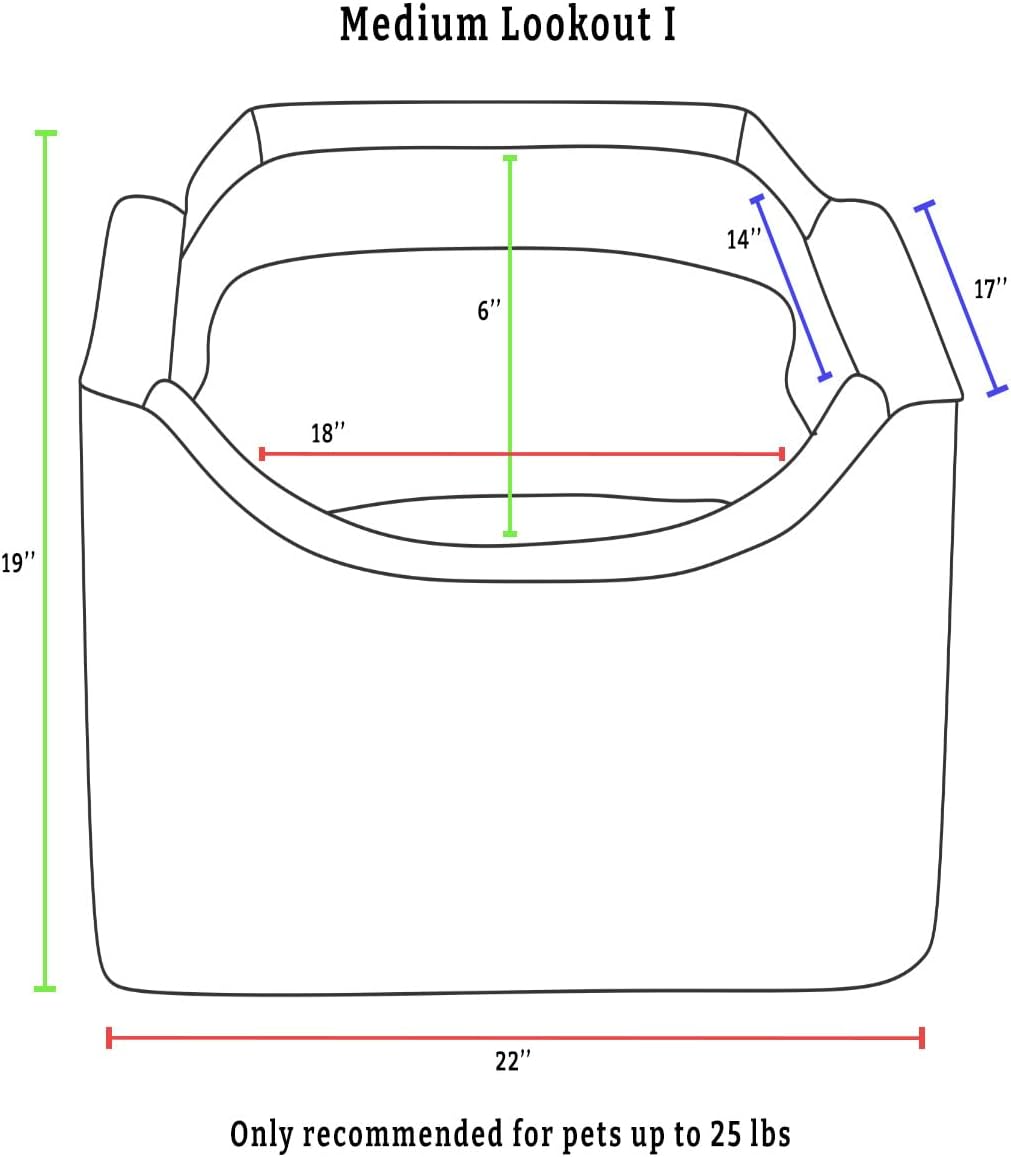 Snoozer Luxury Lookout Pet Car Seat, Medium Luxury I, Navy Mutt