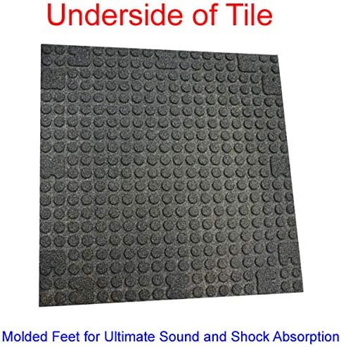 American Extreme Rubber Gym Mats - 1 Inch Thick Colorful Rubber Mats - Superior Shock & Sound Absorbing - 35% Grey/White - 2' x 2' Single Tile (Covers 4 Sq Ft)
