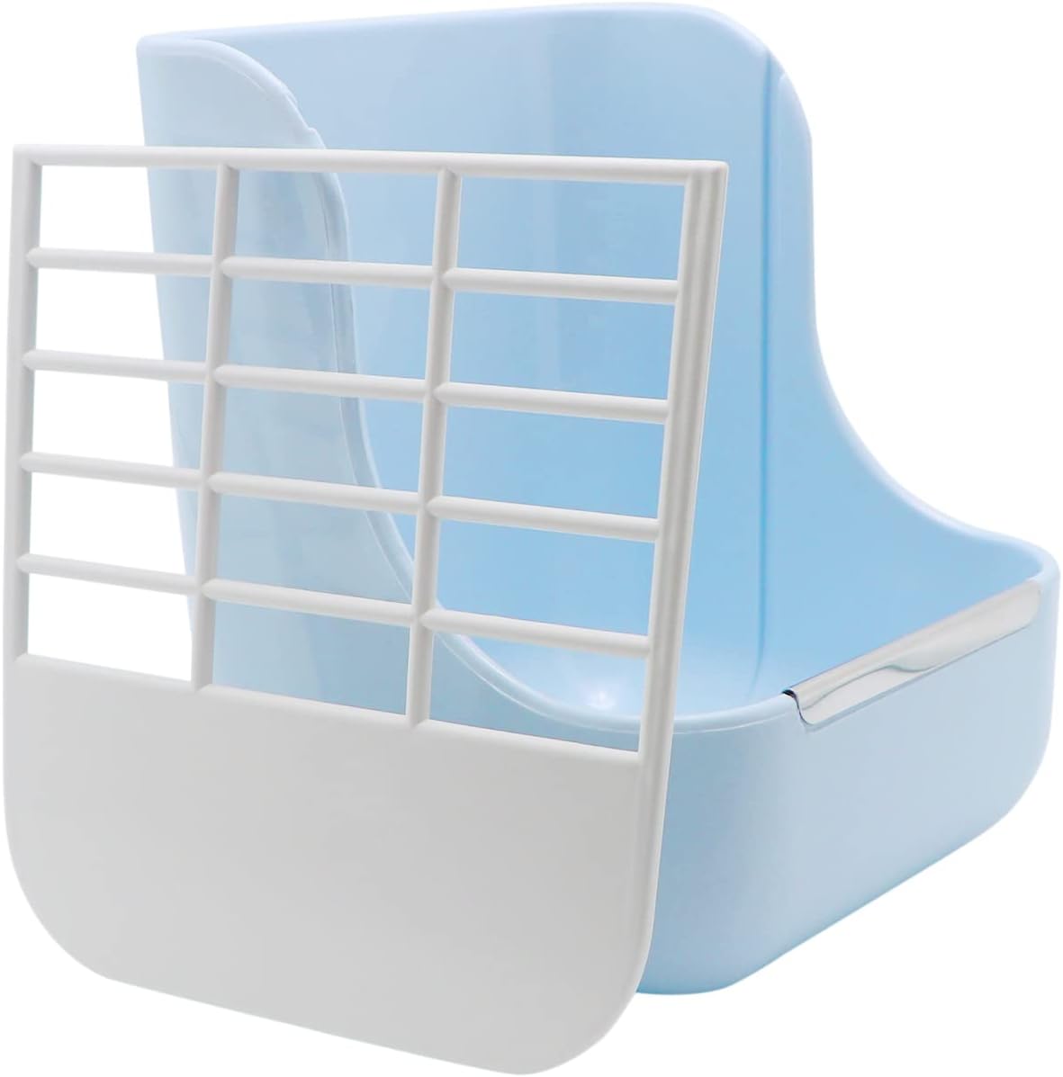 Litewoo Rabbit Hay Feeder Guinea Pig Feeder, 2 in 1 Automatic Small Animal Food Bowl Feeding Cage Accessories (Blue)