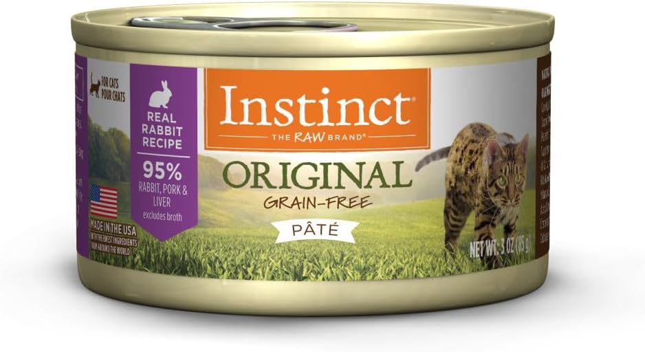 Instinct Original Grain Free Real Rabbit Recipe Natural Wet Canned Cat Food, 3 oz. Cans (Case of 24)