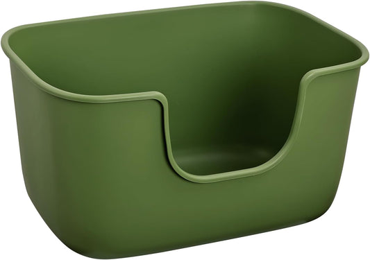 SpaceTime Extra Large Litter Box with High Sides,XL Low Entry Multi Cat Litter Pan for Kittens,Jumbo Litter Boxes for Big Cats,Anti-Splashing Cat Boxes for Indoor Cats,Easy to Clean (AvocadoGreen)