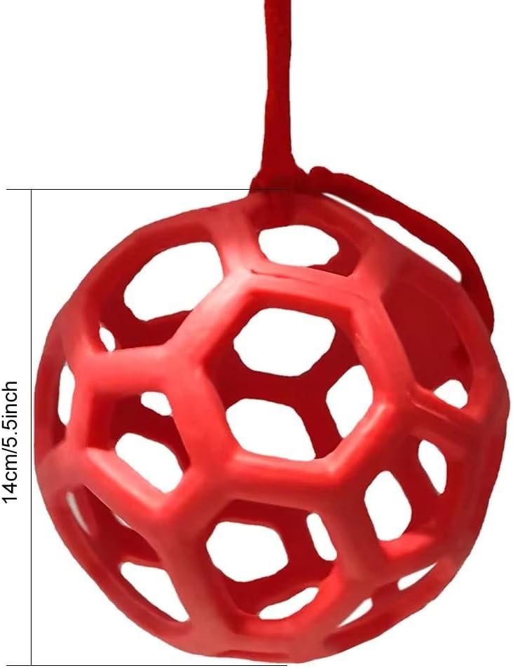 3PCS Hay Feeder Ball Toy for Horses, Goats & Livestock – Rainbow Colors with Hanging Red Cord, Stress Relief & Boredom Prevention (Green, Blue, Red)
