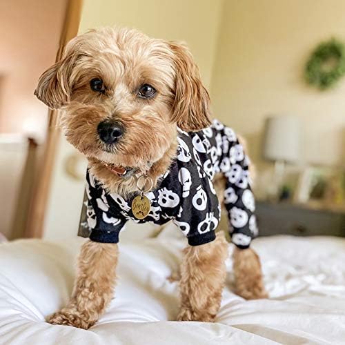 CuteBone Dog Halloween Pajamas Puppy Onesies Small Dogs Soft Pjs Coat Cat Apparel Comfy Pet Christmas Clothes Outfit Doggie Bodysuit P11L