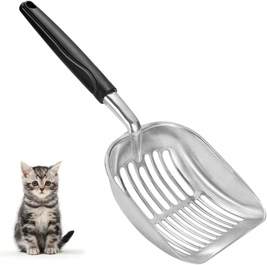 Cat Litter Scoop - Sturdy Mesh Scooper,Long Handle Cat Scooper,Aluminum Alloy Sifter Metal Scoop,Poop Sifting,Mesh shovel,Suitable for Cat Litter Box,Christmas GiftSuitable for Cat Litter Box