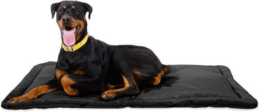 K9 Ballistics Tough Ripstop Dog Crate Pad - Durable & Machine Washable with Non-Skid Bottom and 120-Day Warranty, Fits 48" Wire Crates - 47"x29" Obsidian Black