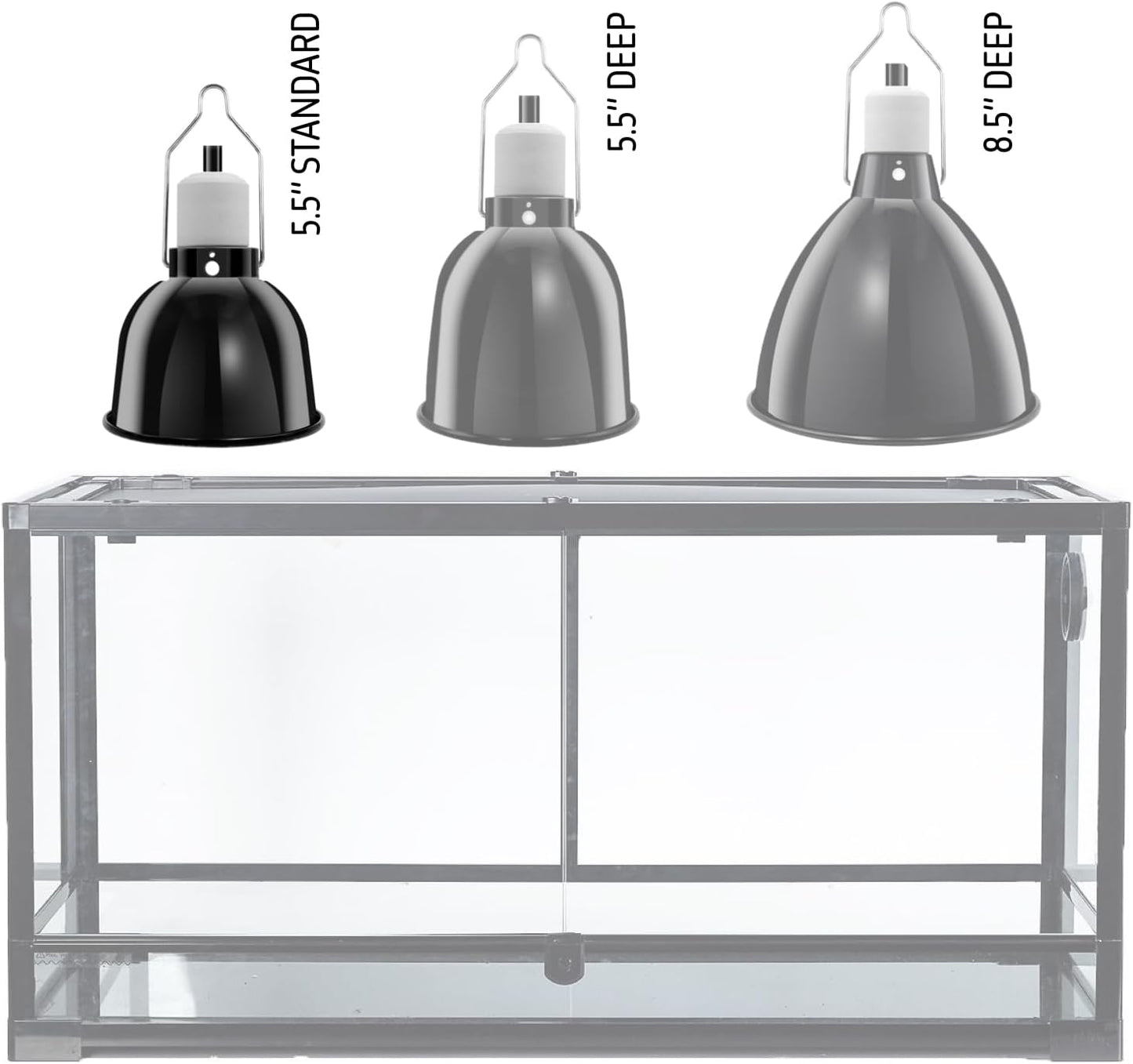 Reptile Light Fixture, 5.5'' Standard Dome for Reptile Basking Bulb Light/Heat Lamp/Ceramic Heat Emitter, 5.5 Inch Light Dome