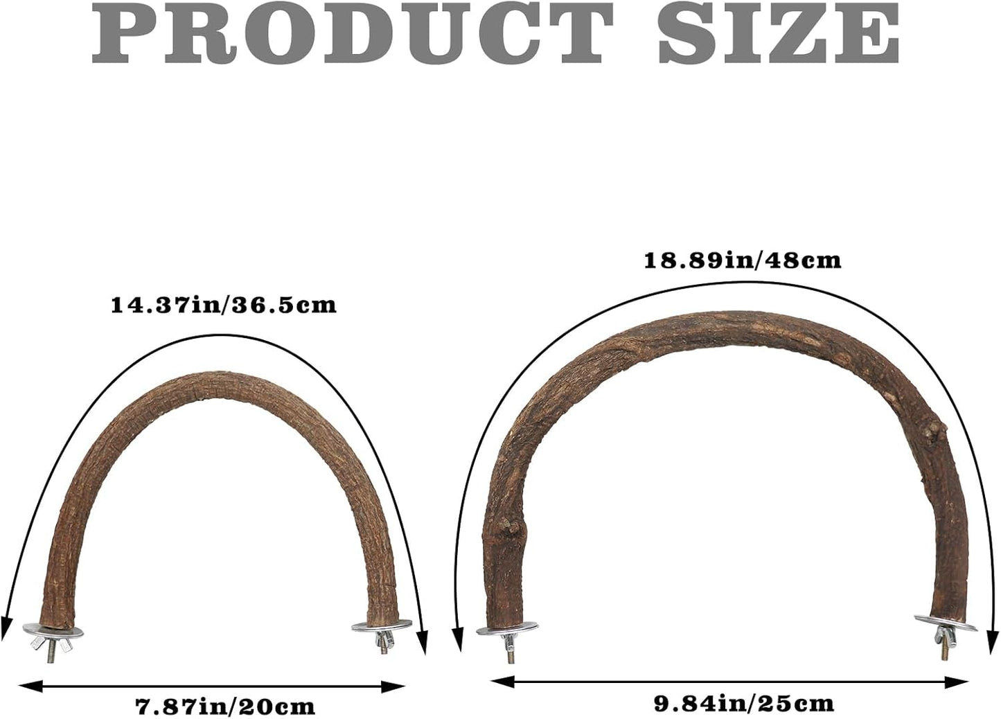 2 Pack Bird Perch Stand, Natural Wood U Shape Parrot Stand Pole, Bird Cage Accessories, Suitable for Small to Medium Birds Parakeets Cockatiels Budgie Lovebirds