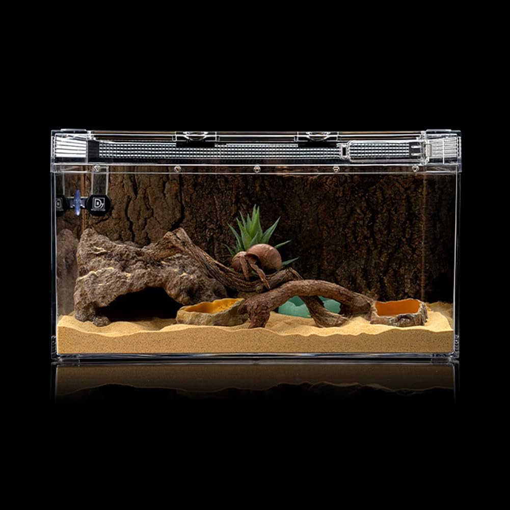 Reptile Simulation Rock Cave Hideouts Terrarium Habitat Décor Bearded Dragon Hideout for Turtles Lizards Snakes Crab (Medium)