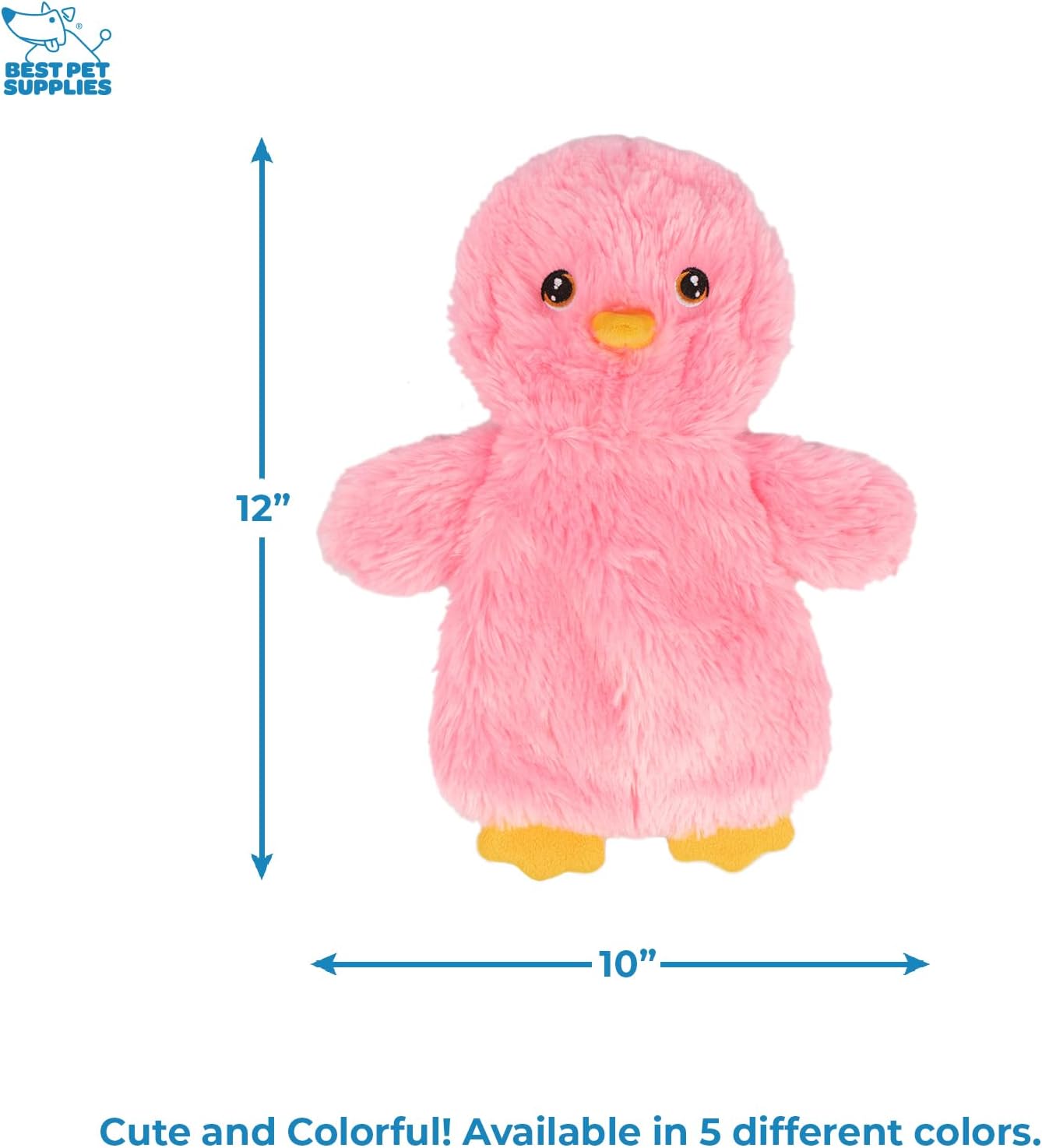 Best Pet Supplies Interactive Squeaky Dog Chew Toy, Ideal Dog Toys for Chewers, Small, Medium & Large Dogs, and Fetch Lovers - Crinkle Chicken (Yellow, Pink, Blue), Large