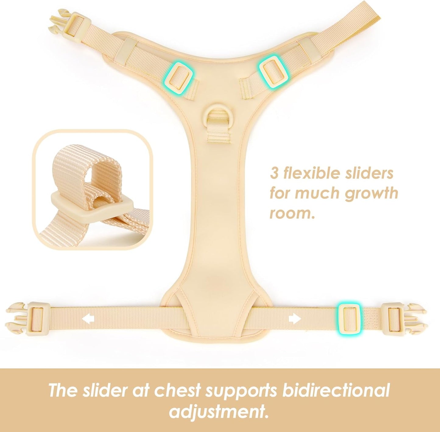 No Pull Dog Harness, Puppy Vest with Front Clip for Small Medium Large Sized Dog(Light Yellow,XL)