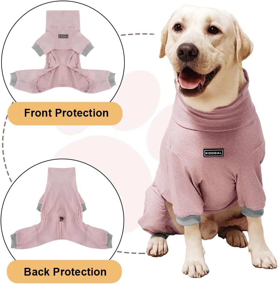 Dog Pyjamas PJS Sweater Clothes and Home Clothing Suitable for Medium to Large Breeds of Dogs, Dog Neutering Suits, Extra-Large Stretch Fabric, Four-Legged Clothes (Thin Pink, 3XL)
