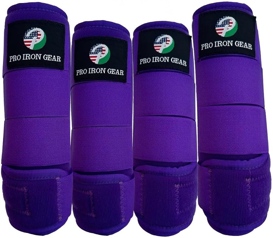 Horse Medicine Brushing Boots Leg Wraps Protection Gear Set of 2 and Set of 4 in 14 Colors