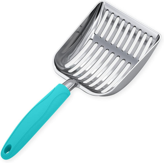 WePet Cat Litter Scoop, Aluminum Alloy Sifter, Kitty Metal Scooper, Deep Shovel, Long Handle, Poop Sifting, Kitten Pooper Lifter, Durable, Heavy Duty, for Litter Box