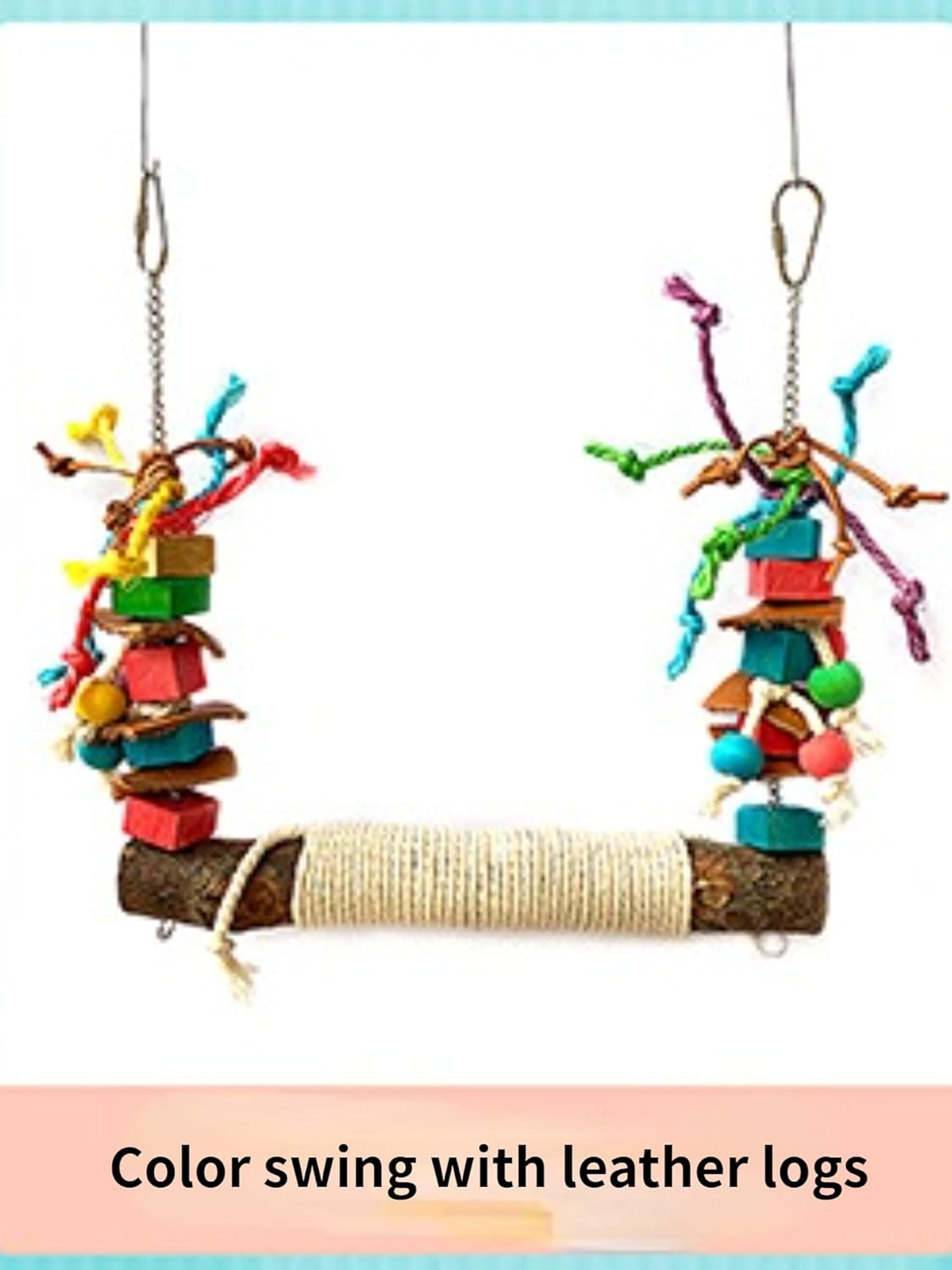 Bird Spiral Rope Perch, Bird Hemp Rope Swing Perch, Bird Cage Stand Pole Accessories, Bird Standing Climbing Toy for Parrot Parakeet Budgies Lovebirds Cockatiels (Small)