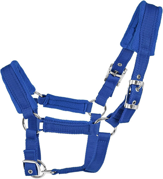Horse Halter with Wool Lining, Adjustable Halter for Horses Satin Hardware to Prevent Friction, Breakaway Halters for Horses,Perfect for Traction and Performance