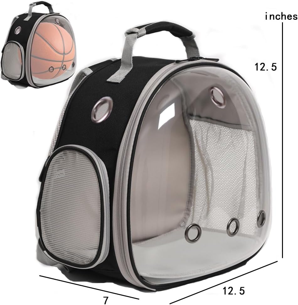 Small Animal Travel Carrier Backpack Design for Guinea Pig,Portable Bearded Dragon Bag for Sugar Glider,Hedgehog,Rat,Bunny,Rat (Black, Backpack)