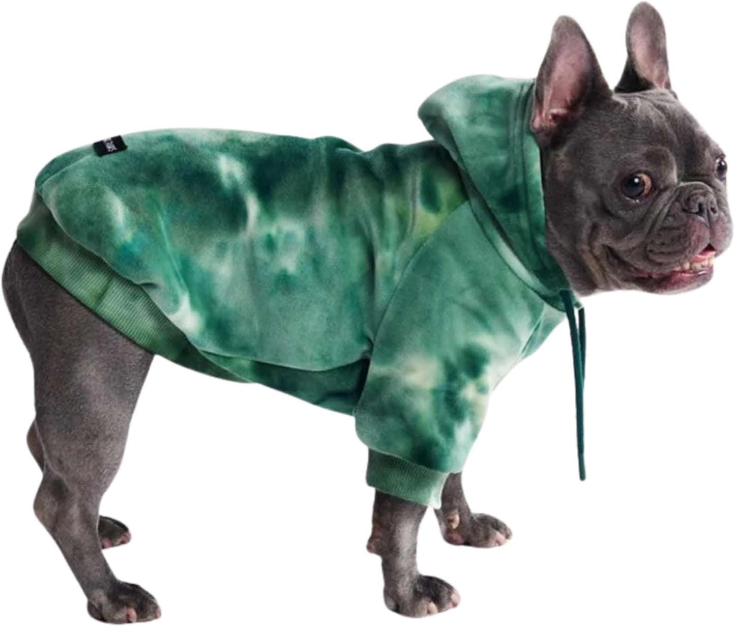 Spark Paws Dog Hoodie – Premium Dog Sweater for Small, Medium, and Large Dogs | Warm Outfits for French Bulldogs, Pitbull, Puppy, Winter Jacket Alternative - Green Skydye, XL