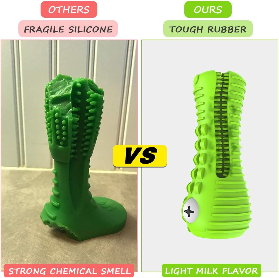 Dog Toys for Aggressive Chewers Large Medium Breed, Indestructible Dog Toothbrush Chew Toys, Squeaky Interactive Tough Extremely Durable, Dogs Toys to Keep Them Busy