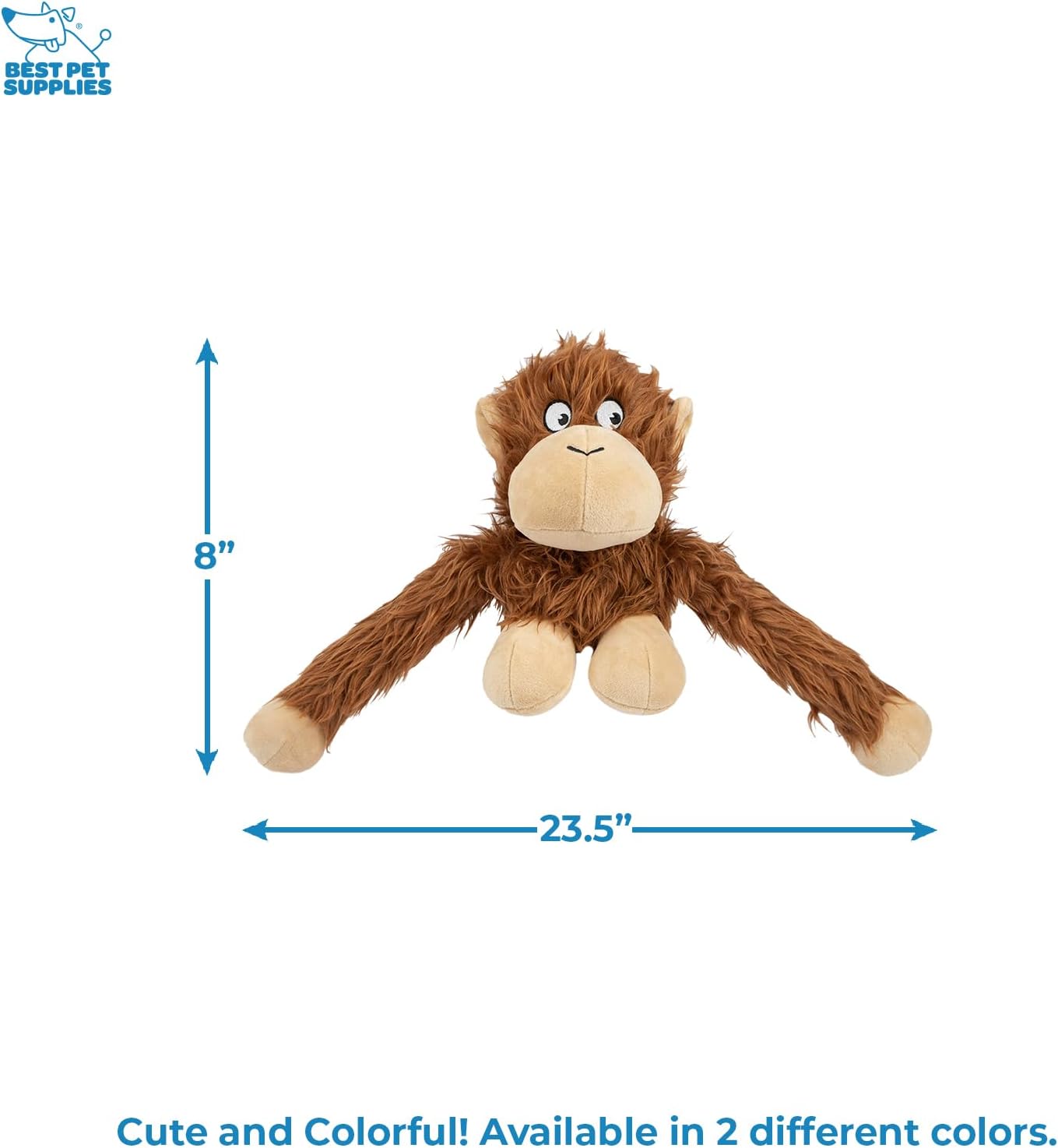 Best Pet Supplies Interactive Squeaky Dog Chew Toy, Ideal Dog Toys for Chewers, Small, Medium & Large Dogs, and Fetch Lovers - O-Hug-Atan (Brown), Large