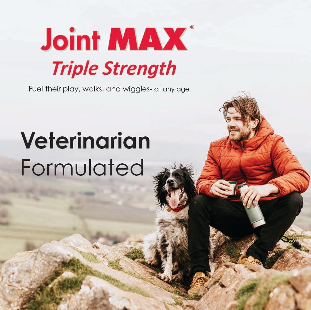 PHS Joint MAX Triple Strength (TS) Soft Chews for Dogs - Glucosamine, Chondroitin, MSM, Turmeric, Omega 3 - Hip and Joint Pain Relief and Support for Dogs - Made in USA - 30 Soft Chews