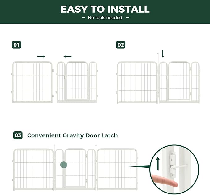 FXW Rollick Unleashed Dog Playpen for Indoor, Yard, RV Camping, 32 inch 24 Panels for Small and Medium Dogs, White│Patented