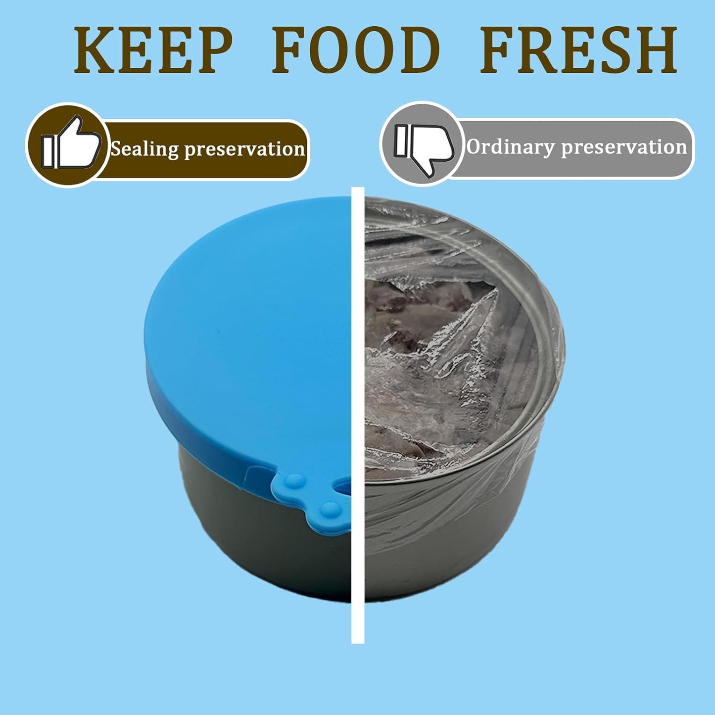 Pet Can Opener & 3 Pcs Cat Food Can Lids | Universal BPA Free Silicone Can Covers & Multi-Function Wet Food Spoon for Cat and Dog Food(Blue)