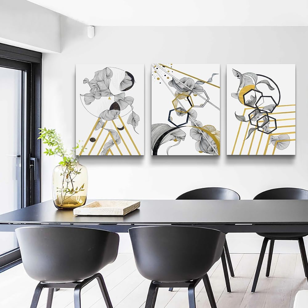 Canvas Wall Art For Living Room Large Size Modern Abstract Painting Bedroom Decoration Office Wall Decor Black And White Abstract pictures 3 Piece Framed Inspirational Posters Artworks Home Decor