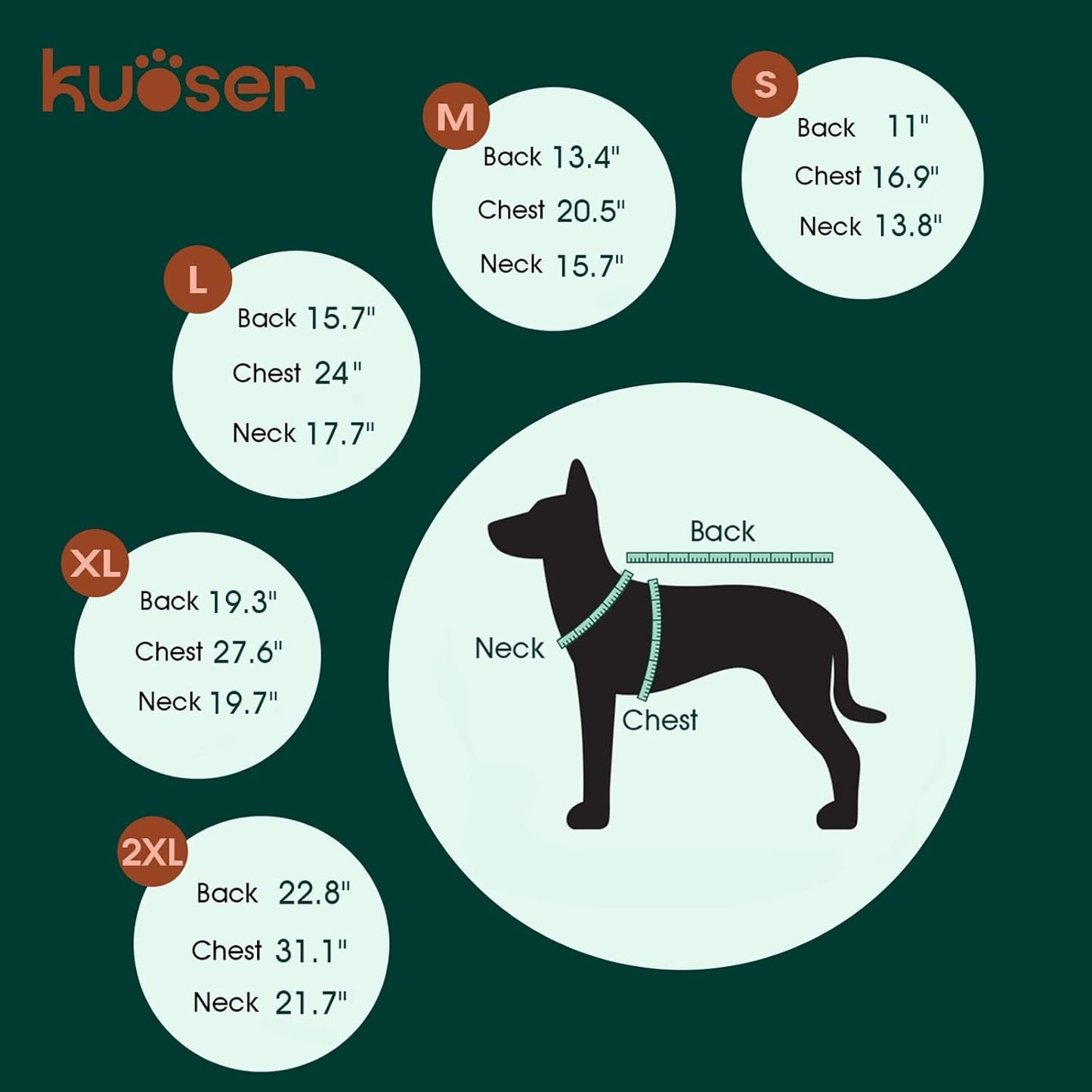 Kuoser Dog Cooling Vest for Large Dogs, Lightweight Doggie Cooler Jacket Breathable Mesh Pet Cooling Shirts Reflective Puppy Cool Harness for Beach, Hiking, Walking Green XXL