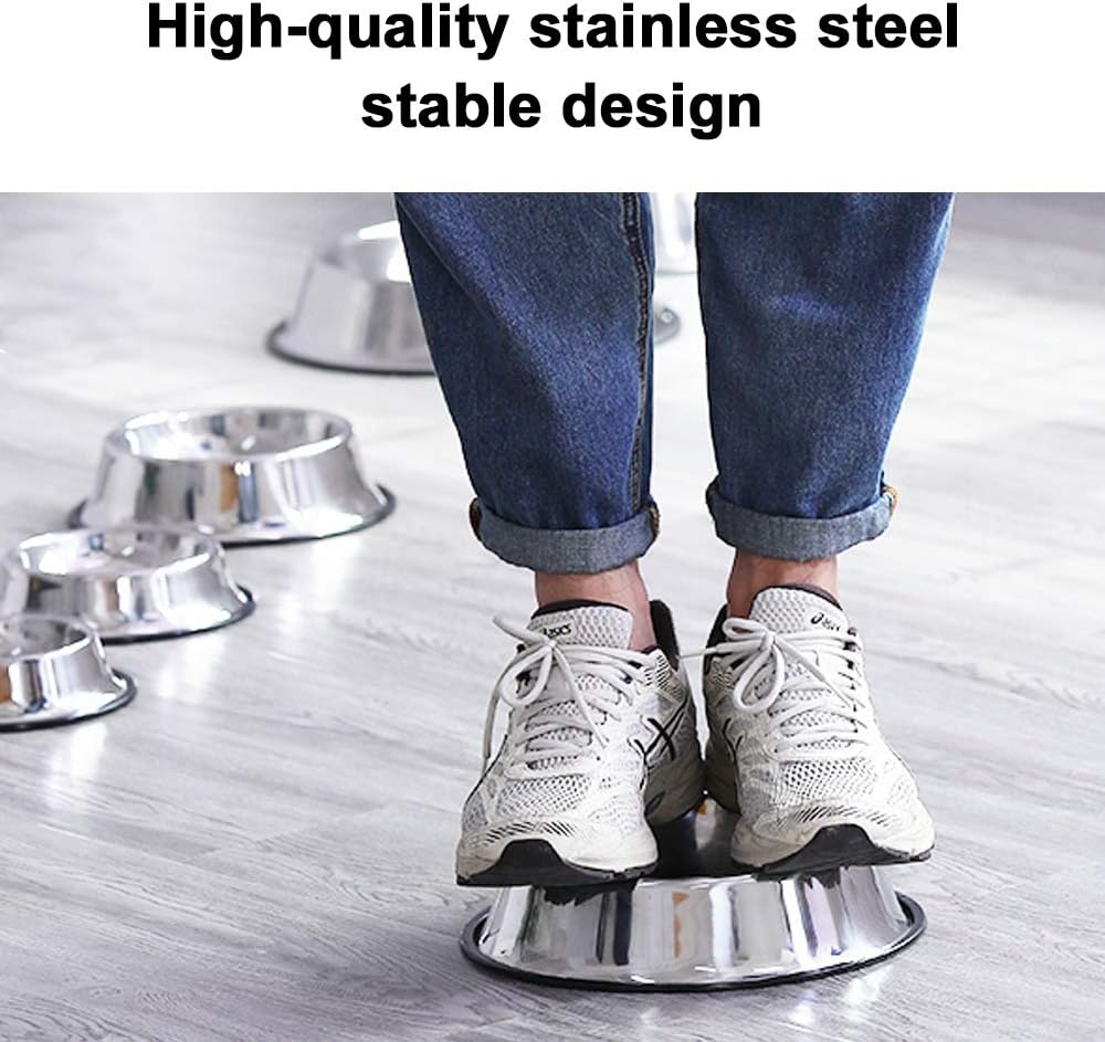 Stainless Steel Dog Bowls, 6 Cup/48oz Cat Bowl Water and Food with Rubber Base, Pet Bowls for Large Dogs and Pets, 2Pack