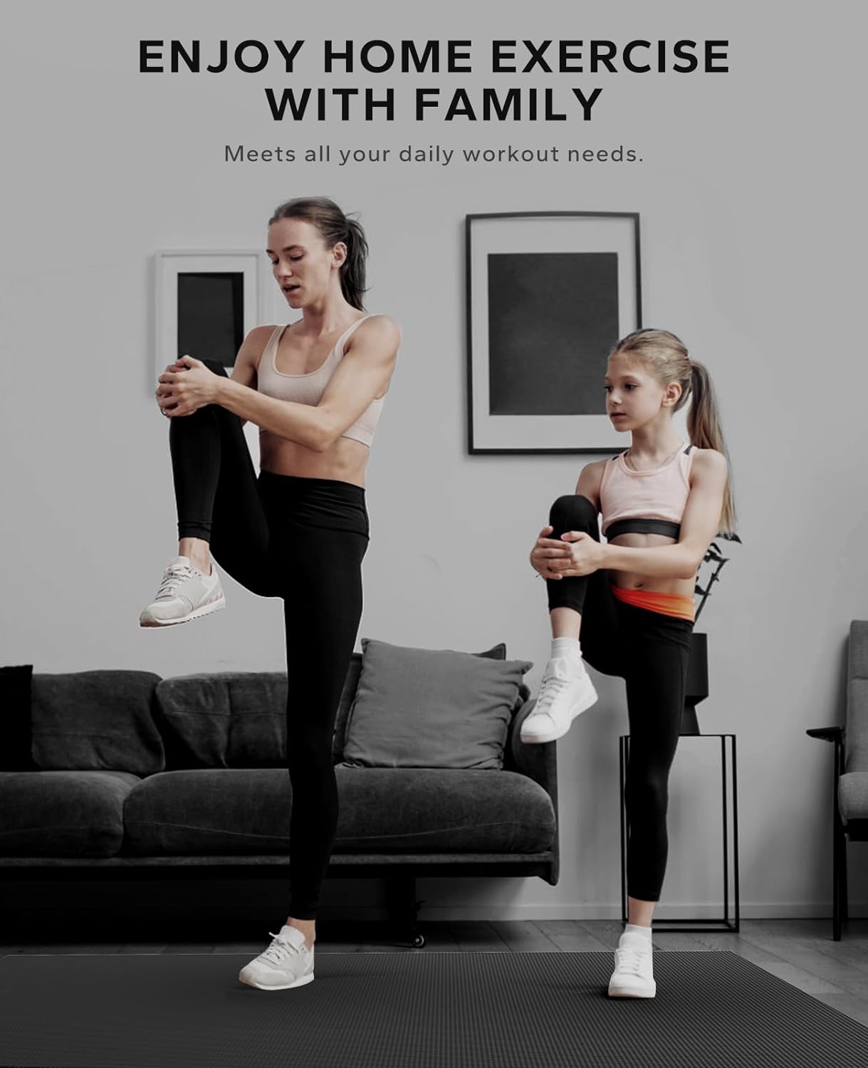 HAPBEAR Extra Large Exercise Mat-7'x5'/6'x8'/6'x9'/6'x10'/6'x12'x8mm(1/3 inch),Non-Slip, Ultra Durable, Thick Workout Mats for Home Gym Flooring Cardio, Yoga Mats for Fitness, High-Density Exercise Mat, Shoes-Friendly