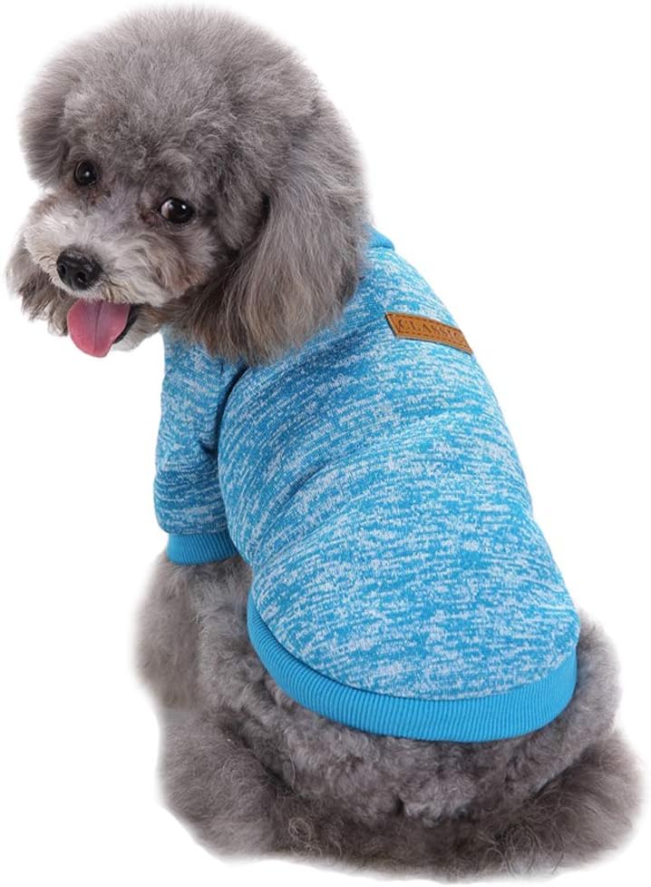 Jecikelon Dog Clothes Dogs Sweater Soft Puppies Clothing Winter Puppy Sweaters Warm Outfit for Dogs Small XXS XS Cat Apparel (X-Large, Light Blue)