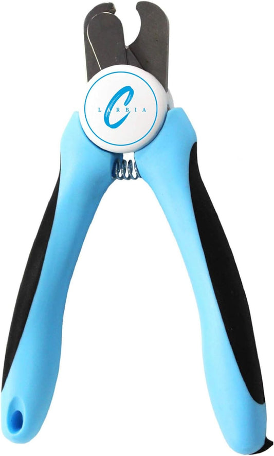 Pet Nail Clippers, Stainless Steel, Ergonomic Non Slip Design, Safe Home Pet Grooming for Cats and Dogs (Blue)