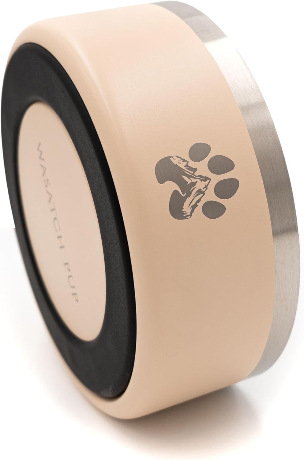 Stainless Steel Dog Bowl for Small-Large Dogs | Double Wall Insulated, Non-Slip Base Heavy Duty Water and Food Bowls for Dogs & Cats | Pet Safe BPA Free & Dishwasher Safe | 32 Oz - Khaki