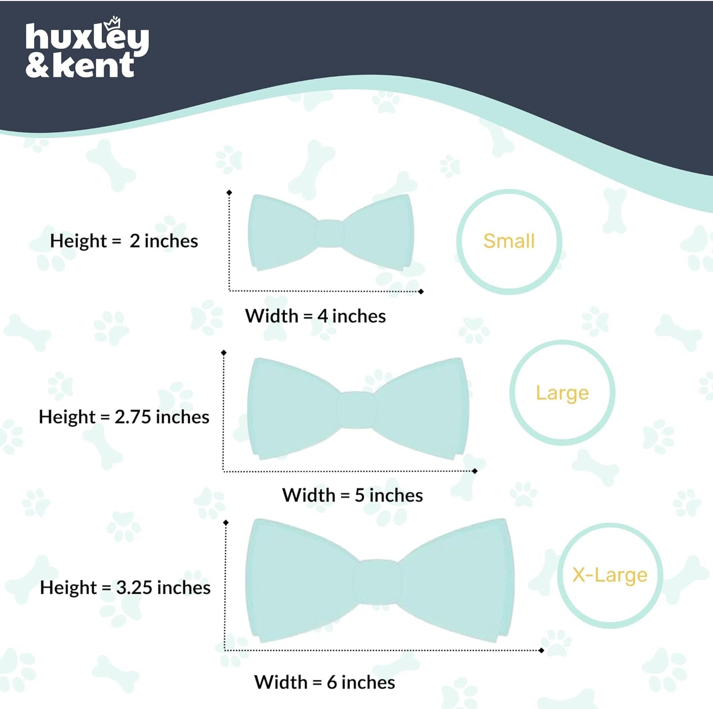 Huxley & Kent Pet Bow Tie for Dogs & Cats - Adjustable Hook & Loop Collar Accessory - Cute & Comfortable for Holidays & Celebrations - Navy Check, Extra-Large