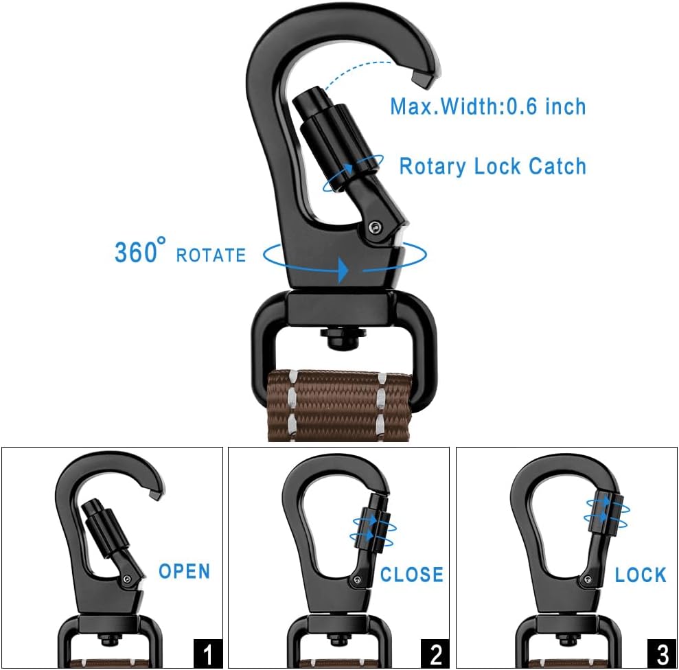 PLUTUS PET Short Training Dog Leash with Padded Handle for Medium Large Dogs,18 Inch Heavy Duty Strong Traffic Leash with Carabiner Clip for Climbing Walking or Guiding Blind(18”，Chocolate)