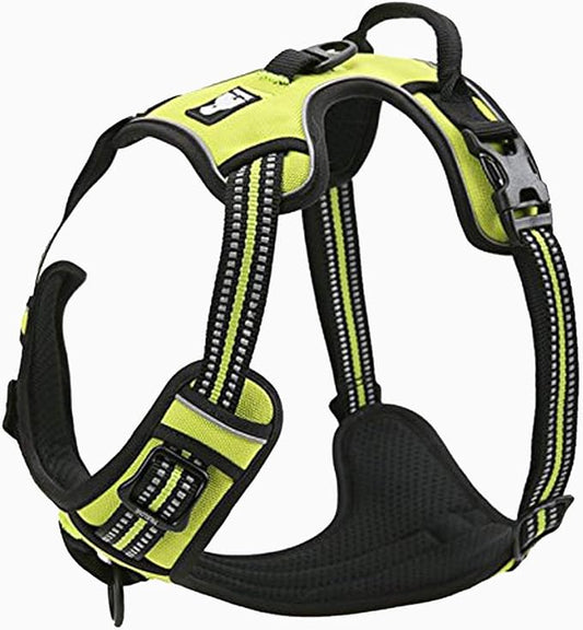 TRUE LOVE Truelove Adjustable No-Pull Dog Harness Reflective Pup Vest Harnesses Comfortable Control Brilliant Colors TLH5651(Neon Yellow,M)